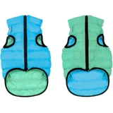 Collar (Коллар) AiryVest Lumi - Двусторонняя светящаяся в темноте курточка для собак (салатовая/голубая); M40 (38-40 см)