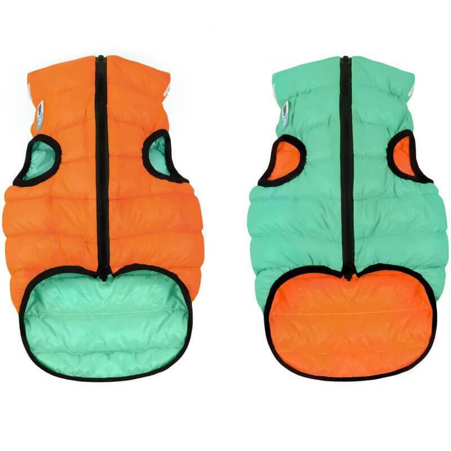 Collar (Коллар) AiryVest Lumi - Двостороння курточка, що світиться в темряві для собак (салатова/помаранчева); L55 (52-55 см): ціни та характеристики