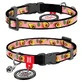Collar (Коллар) WAUDOG Nylon - Нашийник для котів з малюнком «Авокадо на рожевому», QR паспортом, дзвіночком і пластиковою пряжкою-фастекс, нейлоновий; 1х20-30 см