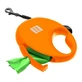 Collar (Коллар) WAUDOG R-leash - Повідець-рулетка для собак з контейнером для пакетів та світловідбиваючою стрічкою (3 м, до 12 кг); S (3 м) (Помаранчевий)