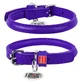 Collar WAUDOG Glamour - Нашийник круглий шкіряний з QR паспортом для собак; XS (0,6х17-29 см) (Бузковий)
