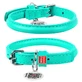 Collar WAUDOG Glamour - Нашийник круглий шкіряний з QR паспортом для собак; XS3 (0,8х25-33 см) (Бірюзовий)