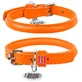 Collar WAUDOG Glamour - Нашийник круглий шкіряний з QR паспортом для собак; XS3 (0,8х25-33 см) (Помаранчевий)