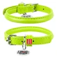 Collar WAUDOG Glamour - Нашийник круглий шкіряний з QR паспортом для собак; XS3 (0,8х25-33 см) (Салатовий)