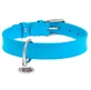 Collar WAUDOG Glamour - Нашийник шкіряний з QR паспортом без прикрас для собак; L (2,5х38-49 см) (Блакитний)