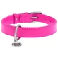 Collar WAUDOG Glamour - Ошейник кожаный с QR паспортом без украшений для собак; L (2,5х38-49 см) (Ярко-розовый)