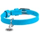 Collar WAUDOG Glamour - Ошейник кожаный с QR паспортом без украшений для собак; S (1,5х27-36 см) (Голубой)