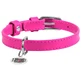 Collar WAUDOG Glamour - Нашийник шкіряний з QR паспортом без прикрас для собак; S (1,5х27-36 см) (Яскраво-рожевий)