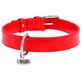 Collar WAUDOG Glamour - Ошейник кожаный с QR паспортом без украшений для собак; М (2х30-39 см) (Красный)