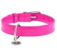 Collar WAUDOG Glamour - Ошейник кожаный с QR паспортом без украшений для собак; М (2х30-39 см) (Ярко-розовый)