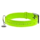 Collar WAUDOG Glamour - Нашийник шкіряний подвійний зі стразами і QR паспортом для собак; S (1,5х27-36 см) (Салатовий)