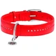 Collar WAUDOG Glamour - Ошейник кожаный двойной со стразами и QR паспортом для собак; S (1,5х27-36 см) (Красный)