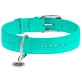 Collar WAUDOG Glamour - Ошейник кожаный двойной со стразами и QR паспортом для собак; М (2х30-39 см) (Бирюзовый)