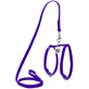 Collar WAUDOG Glamour - Шлея кожаная с QR паспортом и поводком для собак; XXS/0,9х20-30х30-40 см (Сиреневый)