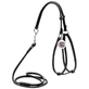 Collar WAUDOG Glamour - Шлея кожаная круглая с поводком и QR паспортом для собак; XS/0,6х42-60х46-64 см (Черный)