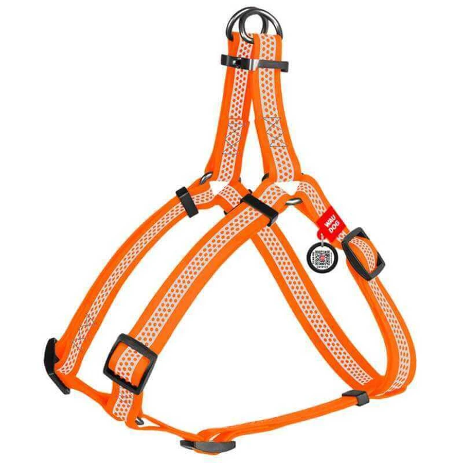 Collar WAUDOG Waterproof - Шлея водостойкая светоотражающая с QR-паспортом для собак; XS (1,5х30-39 см) (Оранжевый): цены и характеристики