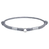 Collar WAUDOG Smart ID Silver - Светоотражающий шнурок для адресника из паракорда; М / 42-76 см (Серебряный)