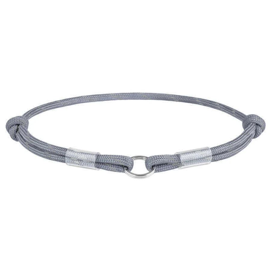 Collar WAUDOG Smart ID Silver - Світловідбивний шнурок для адресника з паракорду; М / 42-76 см (Срібний): ціни та характеристики