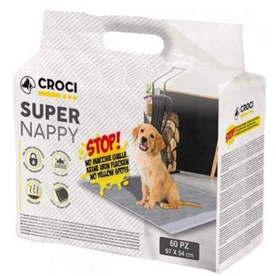 Croci (Крочи) Super Nappy Activated Carbon - Одноразовые гигиенические пеленки с активированным углем для собак и котов; 57х54 см / 60 шт.