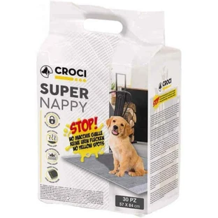 Croci (Крочи) Super Nappy Activated Carbon - Одноразовые гигиенические пеленки с активированным углем для собак и котов; 84х57 см / 30 шт.