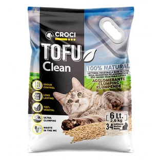 Croci (Крочі) Tofu Clean – Наповнювач Тофу для кошачого туалету соєвий, що утворює грудочки, без запаху; 6 л