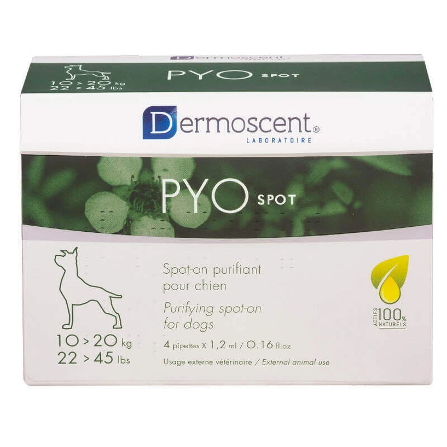 Dermoscent (Дермосент) PYOspot Spot-on - Антибактериальные капли на холку для собак; 10-20 кг / 4х1,2мл: цены и характеристики