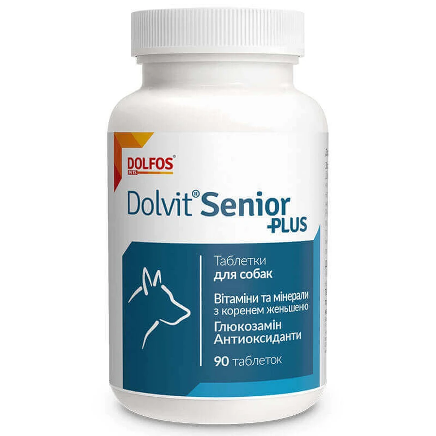 Dolfos (Дольфос) Dolvit Senior Plus - Таблетки Долвіт Сеньйор Плюс для собак від 7 років, для запобігання процесу старіння; 90 табл. (140 г): ціни та характеристики