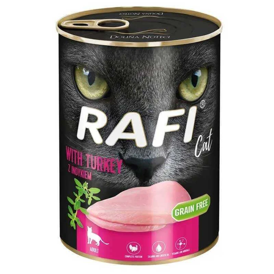 Dolina Noteci RAFI Cat with Turkey - Влажный корм с индейкой для взрослых кошек; 400 г: цены и характеристики