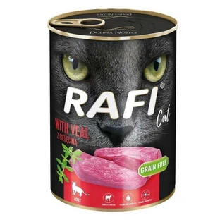 Dolina Noteci RAFI Cat with Veal - Вологий корм з телятиною для дорослих котів; 400 г