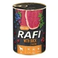 Dolina Noteci RAFI Dog with Duck - Консервований корм з качкою, лохиною та журавлиною для дорослих собак (паштет); 400 г