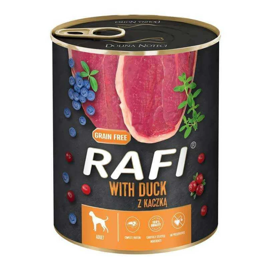 Dolina Noteci RAFI Dog with Duck - Консервований корм з качкою, лохиною та журавлиною для дорослих собак (паштет); 800 г: ціни та характеристики