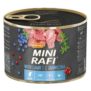 Dolina Noteci RAFI Dog with Lamb - Консервований корм з ягням, лохиною та журавлиною для дорослих собак малих порід (паштет); 185 г