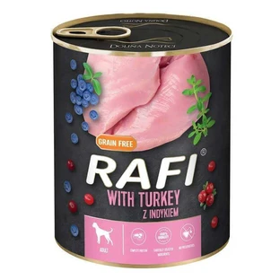 Dolina Noteci RAFI Dog with Turkey - Консервований корм з індичкою, лохиною та журавлиною для дорослих собак (паштет); 800 г