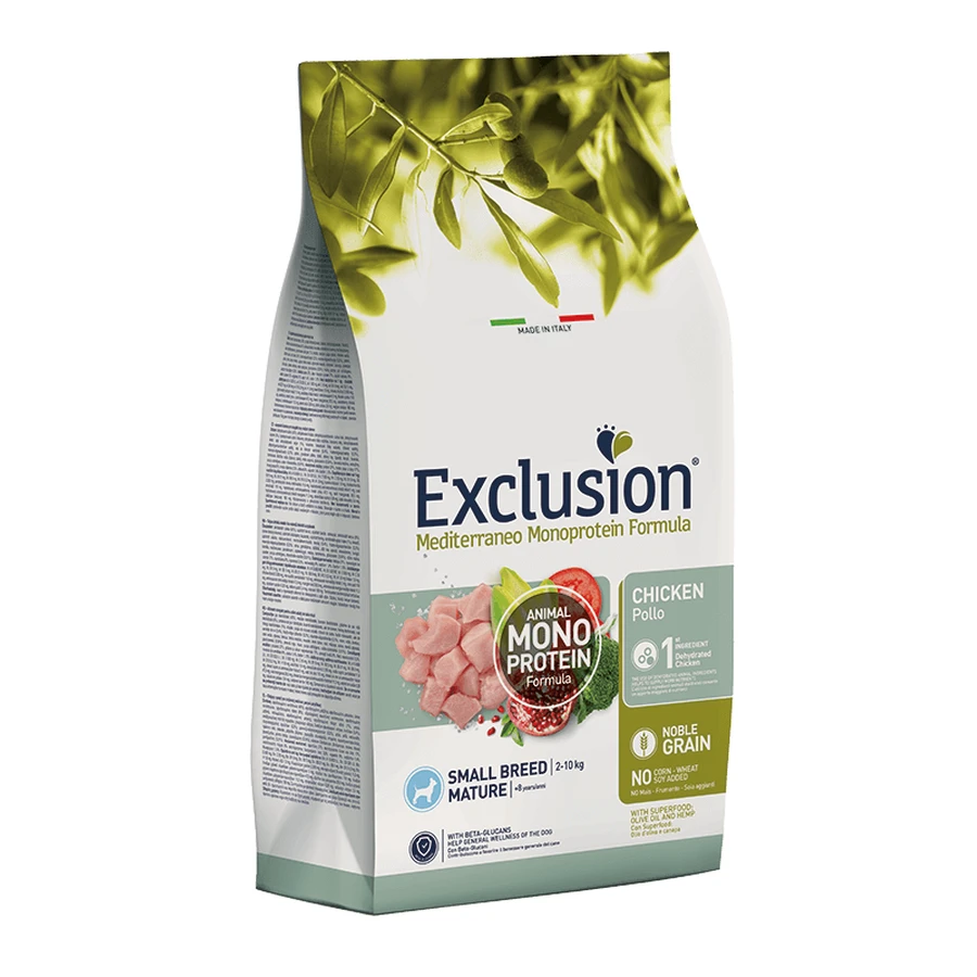 Exclusion Noble Grain Mature 8+ Chiсken Small Breed - Монопротеиновый корм с курицей для пожилых собак мелких пород; 500 г: цены и характеристики