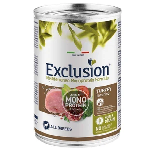 Exclusion Noble Grain Adult Turkey All Breeds - Консервований монопротеїновий корм з індичкою для дорослих собак усіх порід; 400 г
