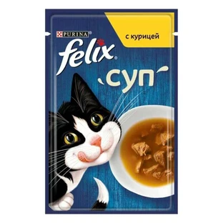 Felix (Фелікс) Soup with Chicken - Додатковий консервований корм Суп з куркою для котів; 48 г
