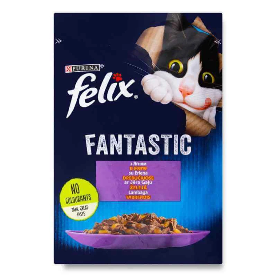 Felix (Феликс) Fantastic - Влажный корм с ягненком для котов (кусочки в желе); 85 г Sale!: цены и характеристики