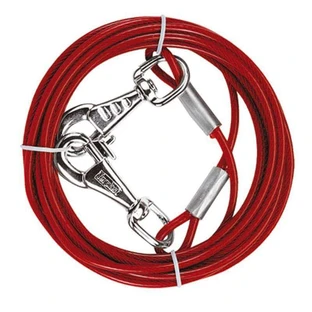 Ferplast (Ферпласт) Cable PA - Повідець сталевий для собак, з пластиковим покриттям; 2,8x300 см (Червоний)