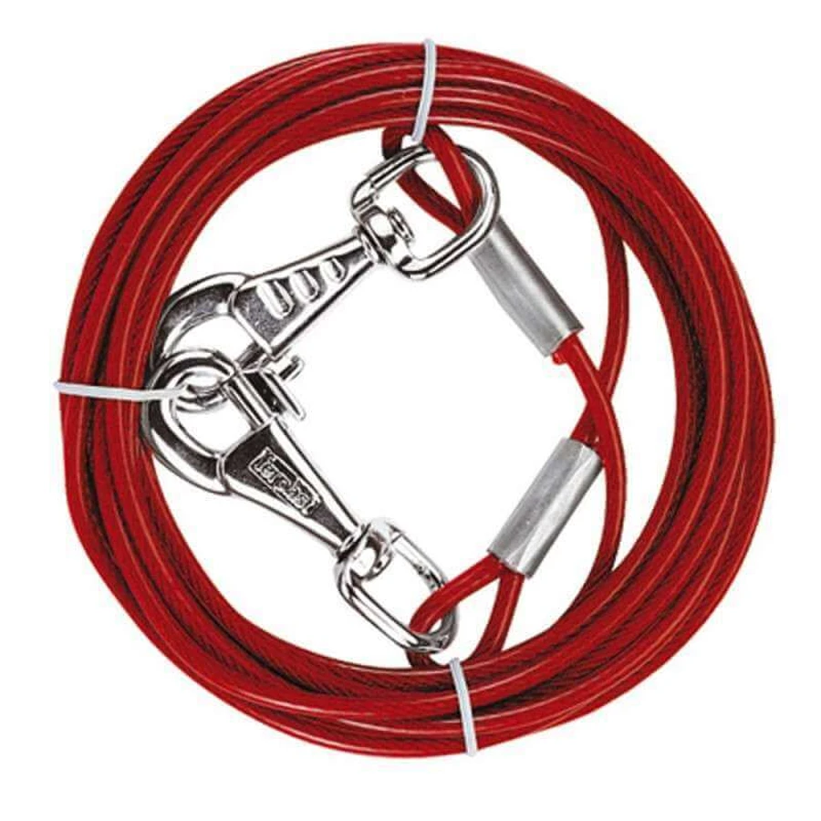 Ferplast (Ферпласт) Cable PA - Повідець сталевий для собак, з пластиковим покриттям; 2,8x300 см (Червоний): ціни та характеристики