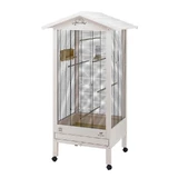 Ferplast (Ферпласт) Hemmy Wooden Aviary - Деревянный вольер для канареек и других мелких экзотических птиц; 84,5x65,5x165 см (Белый)