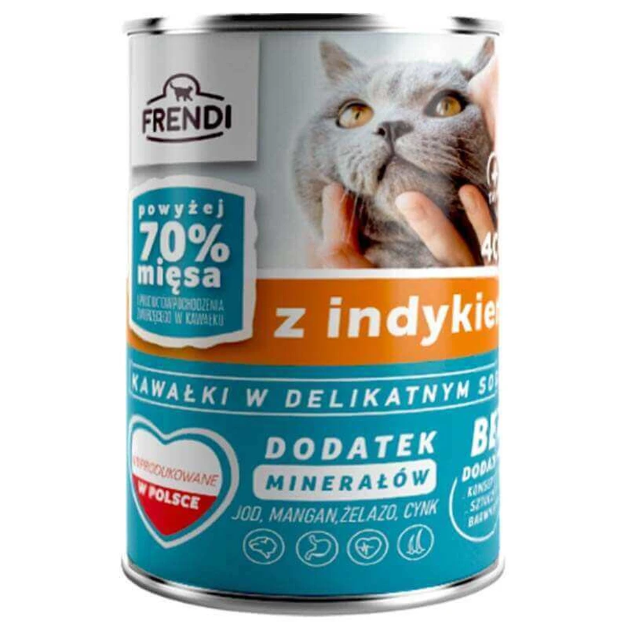 Frendi (Френді) Cat Turkey Chunks in Sauce - Консервований корм з індичкою для дорослих котів (шматочки в соусі); 400 г: ціни та характеристики