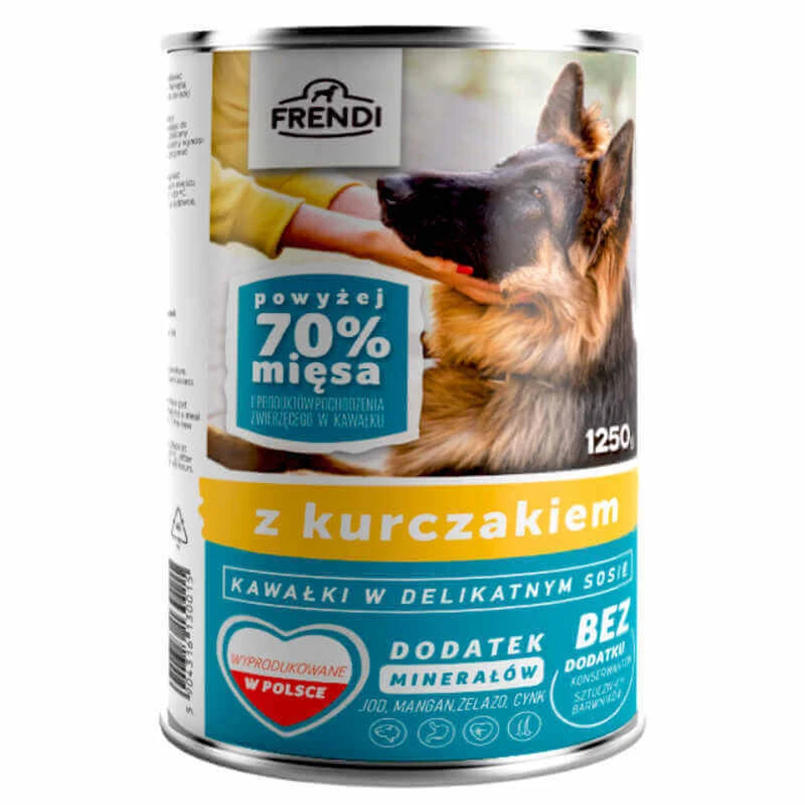 Frendi (Френди) Dog Chicken Chunks in Sauce - Консервированный корм с курицей для взрослых собак различных пород (кусочки в соусе); 1,25 кг: цены и характеристики