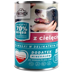 Frendi (Френді) Dog Veal Chunks in Sauce - Консервований корм з телятиною для дорослих собак різних порід (шматочки в соусі); 400 г