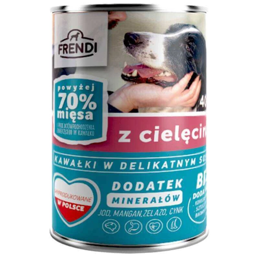 Frendi (Френді) Dog Veal Chunks in Sauce - Консервований корм з телятиною для дорослих собак різних порід (шматочки в соусі); 400 г: ціни та характеристики