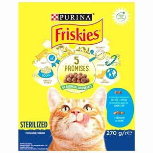 Friskies (Фрискис) - Сухий корм з лососем, тунцем і овочами для стерилізованих котів; 10 кг