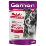 Gemon Dog Adult Chunkies with Beef and Ham - Влажный корм с говядиной и ветчиной для взрослых собак всех пород (кусочки в желе); 100 г