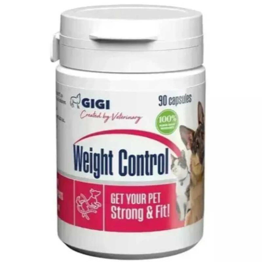 Gigi Weight control - Комплекс на основі рослинних екстрактів для підтримання оптимальної ваги та підвищення енергії у собак і котів; 90 капс.: ціни та характеристики