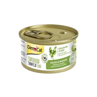GimCat (ДжимКет) SUPERFOOD ShinyCat Duo - Консервований корм з куркою та яблуком для котів (шматочки в бульйоні); 70 г