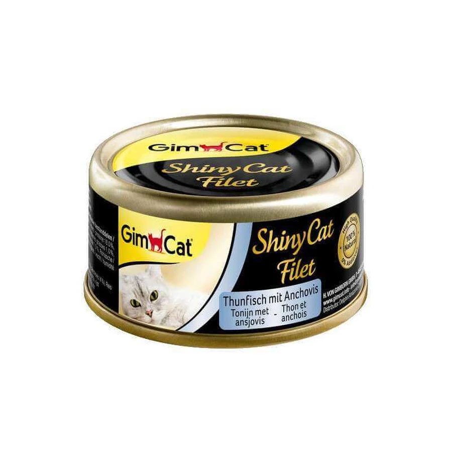 GimCat (ДжимКэт) ShinyCat Filet - Консервированный корм с филе тунца и анчоусами для котов; 70 г: цены и характеристики