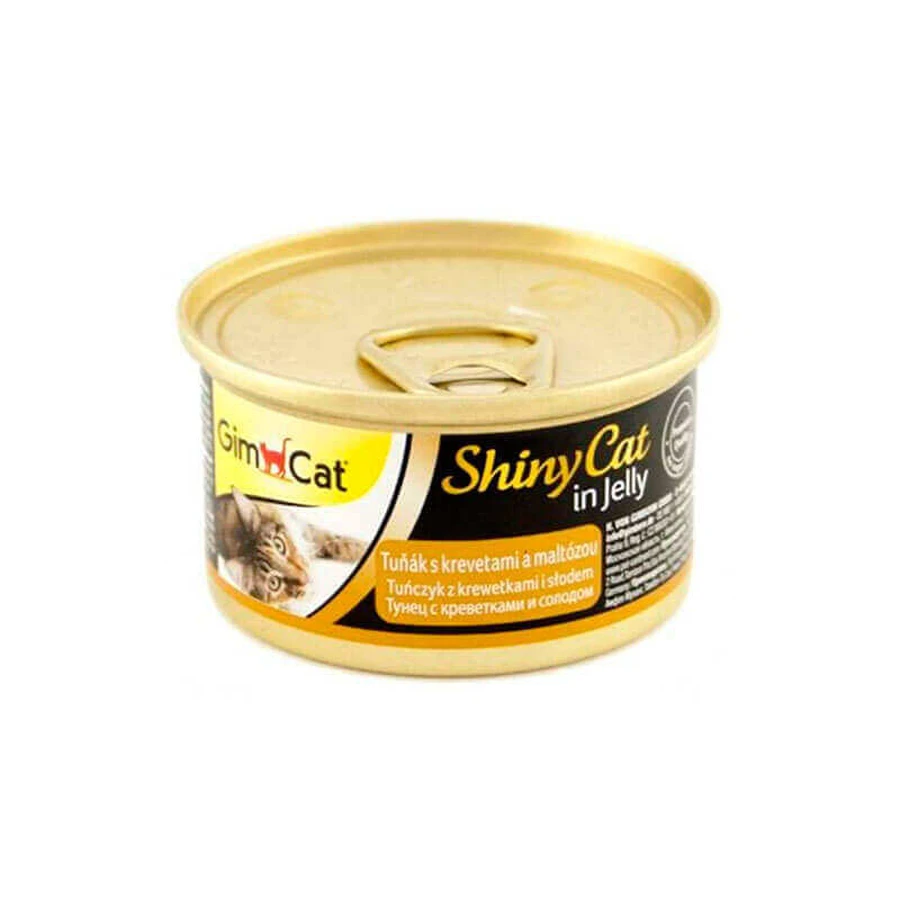 GimCat (ДжимКэт) ShinyCat - Консервированный корм с тунцом, креветкой и мальтом для кошек; 70 г: цены и характеристики